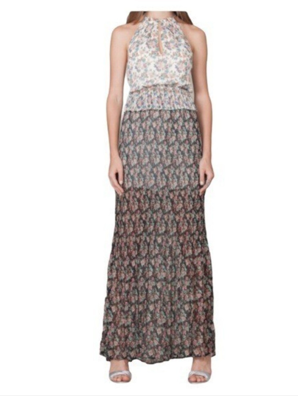 Floral Tiered Maxi Dress - Multi-Color